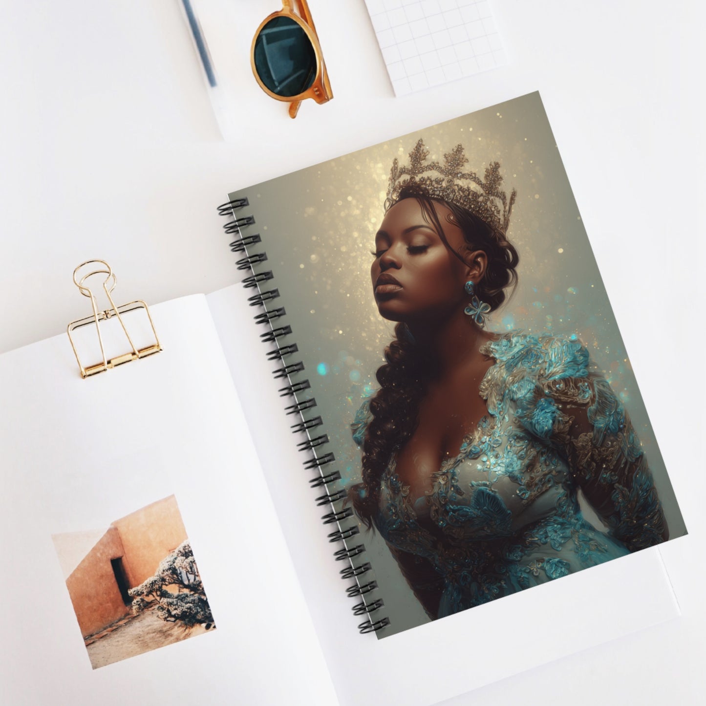 “The Regal Muse” – Luxury Spiral Notebook for Queens Who Create