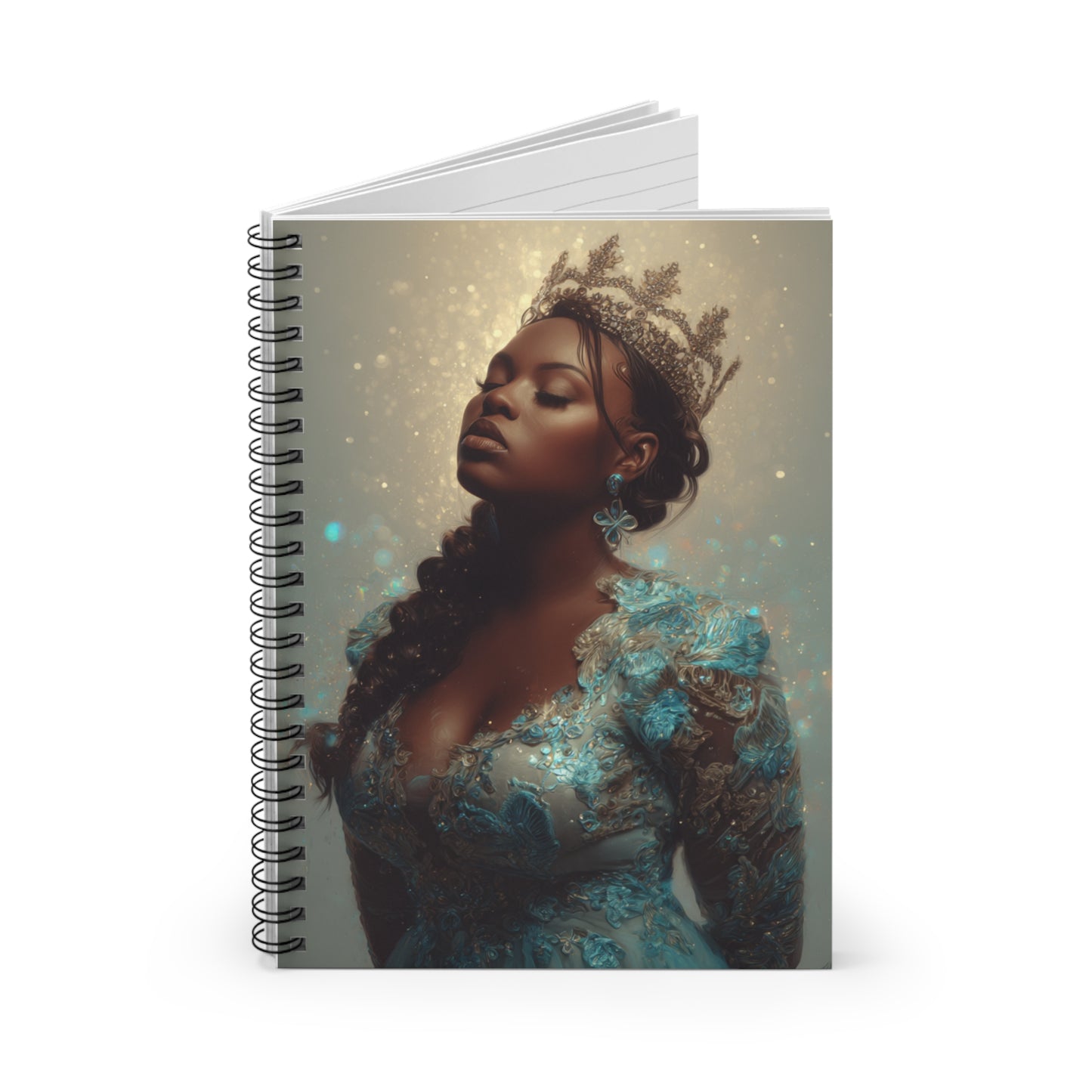 “The Regal Muse” – Luxury Spiral Notebook for Queens Who Create