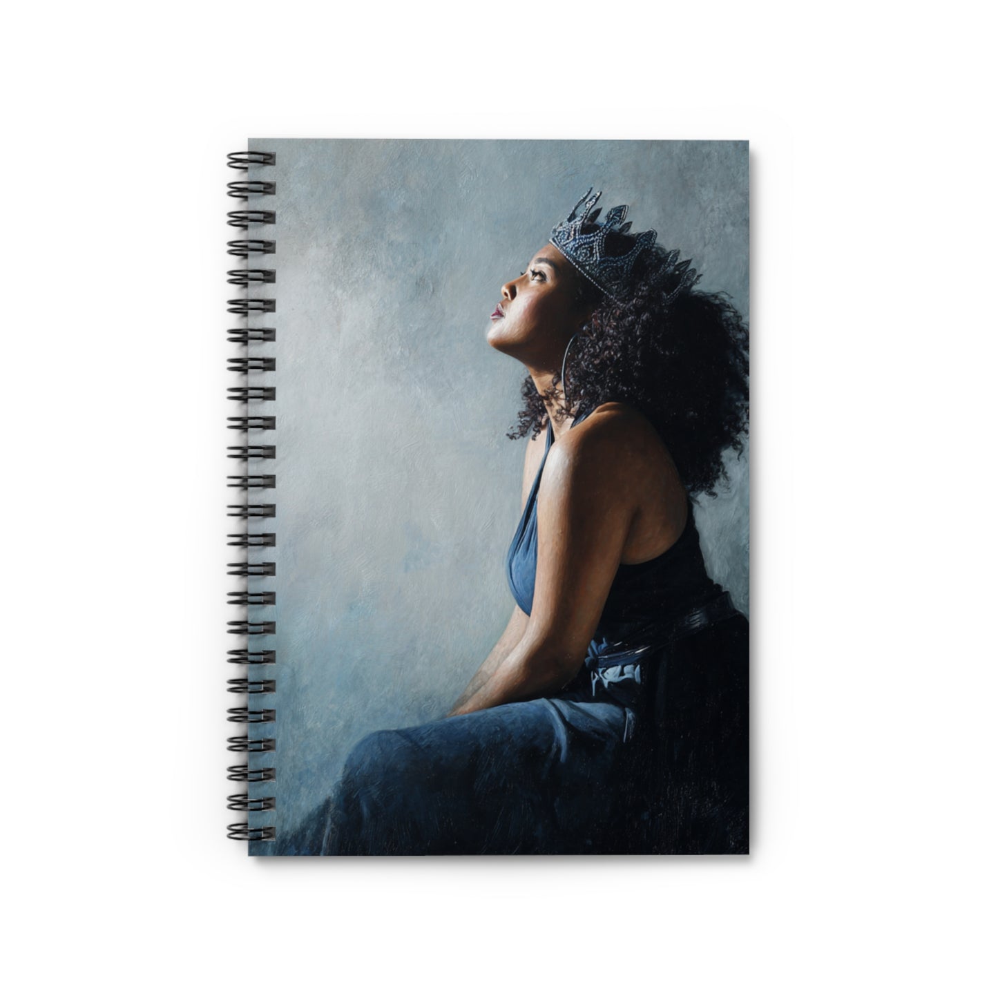 “Crowned Reflections” – Elegant Spiral Notebook for Intentional Writing