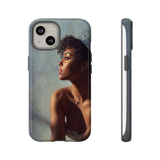 “Crowned in Light” Luxury Art Phone Case | Afrocentric Queen Portrait | Dual-Layer Protection, Glossy Finish