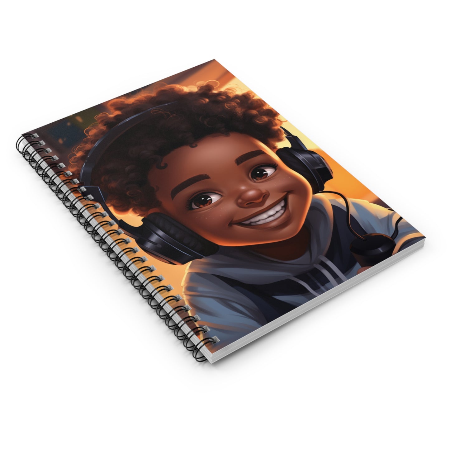 Smiling Gamer Boy Spiral Notebook – Ruled Journal for Kids & Teens