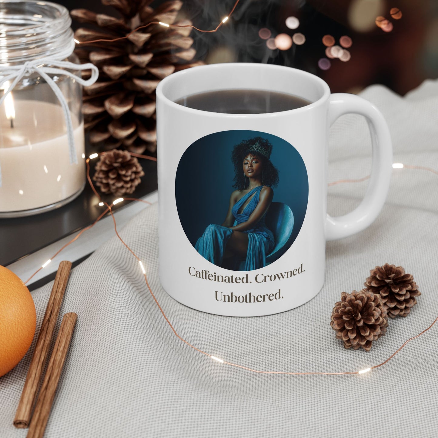 “Blue Aura Calm" — Glossy Art Mug for Quiet Mornings & Cozy Moments
