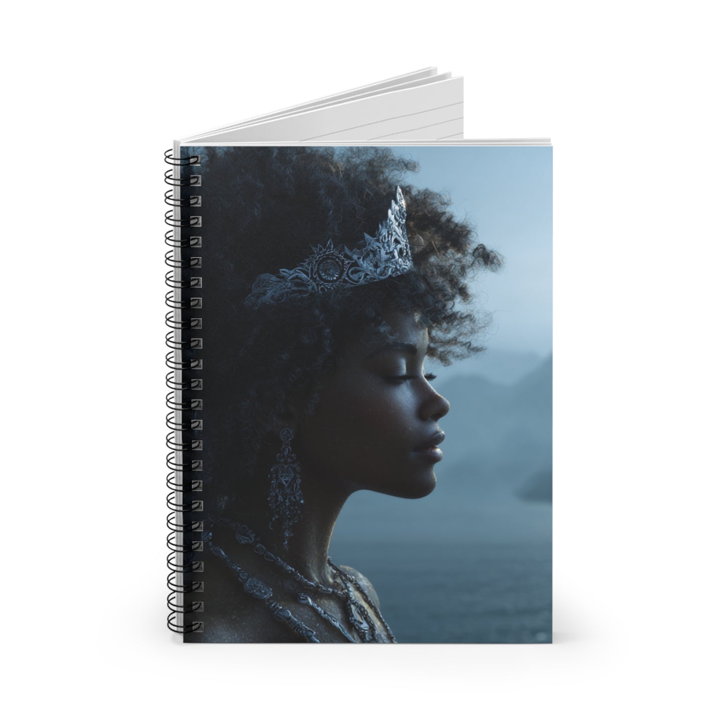 “Queen of Serenity” – Elegant Spiral Notebook for Reflection and Renewal