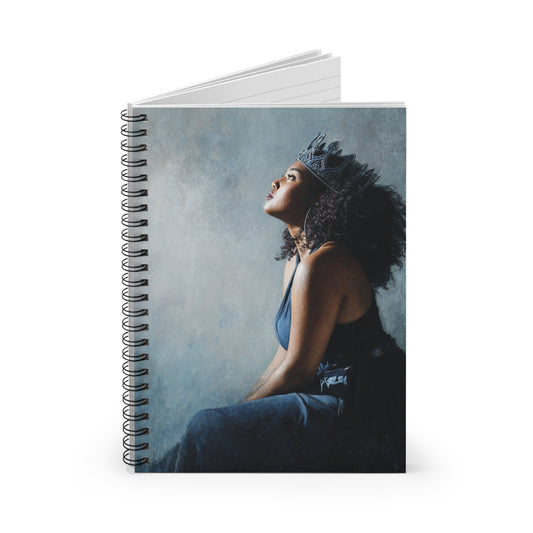“Crowned Reflections” – Elegant Spiral Notebook for Intentional Writing