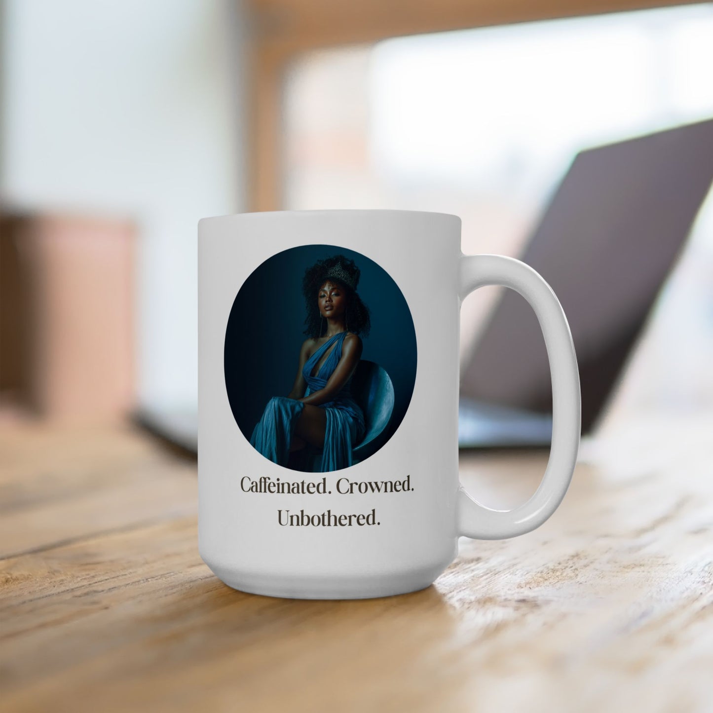 “Blue Aura Calm" — Glossy Art Mug for Quiet Mornings & Cozy Moments