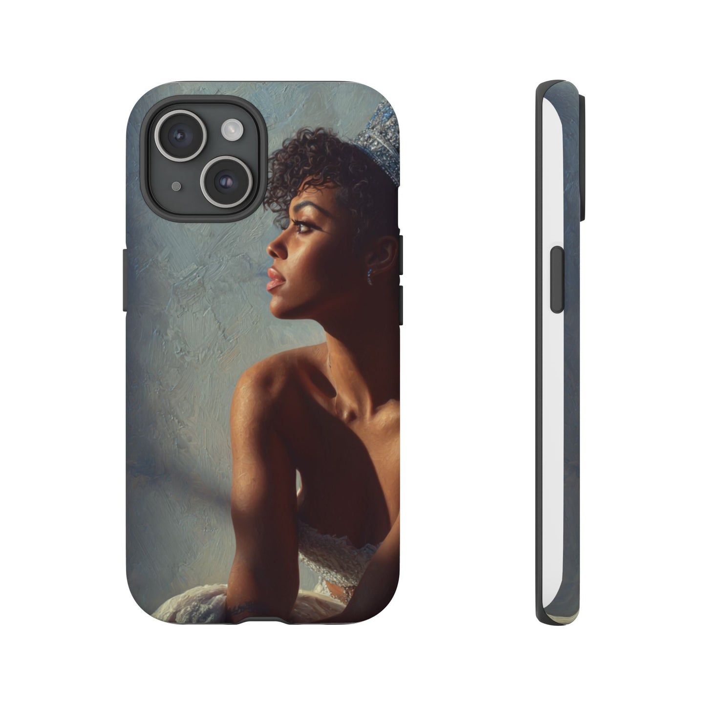 “Crowned in Light” Luxury Art Phone Case | Afrocentric Queen Portrait | Dual-Layer Protection, Glossy Finish