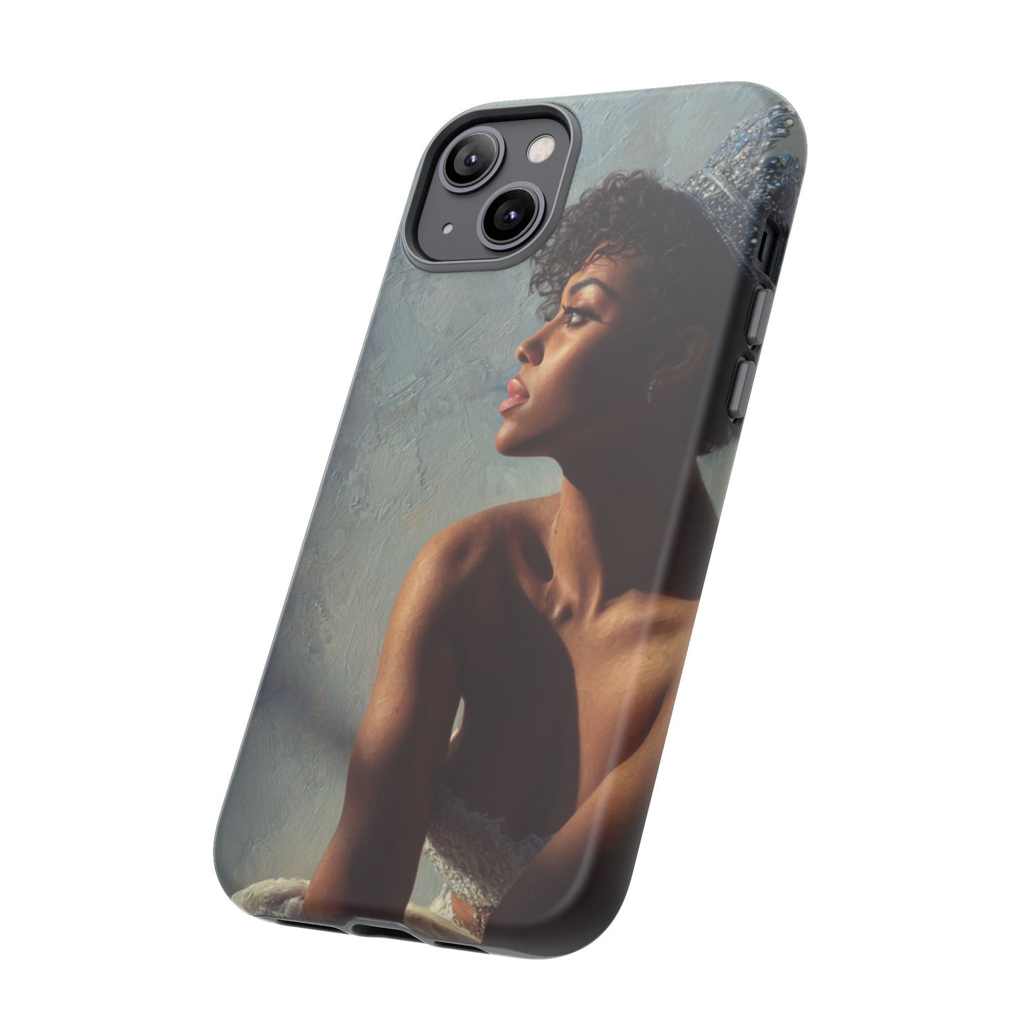 “Crowned in Light” Luxury Art Phone Case | Afrocentric Queen Portrait | Dual-Layer Protection, Glossy Finish