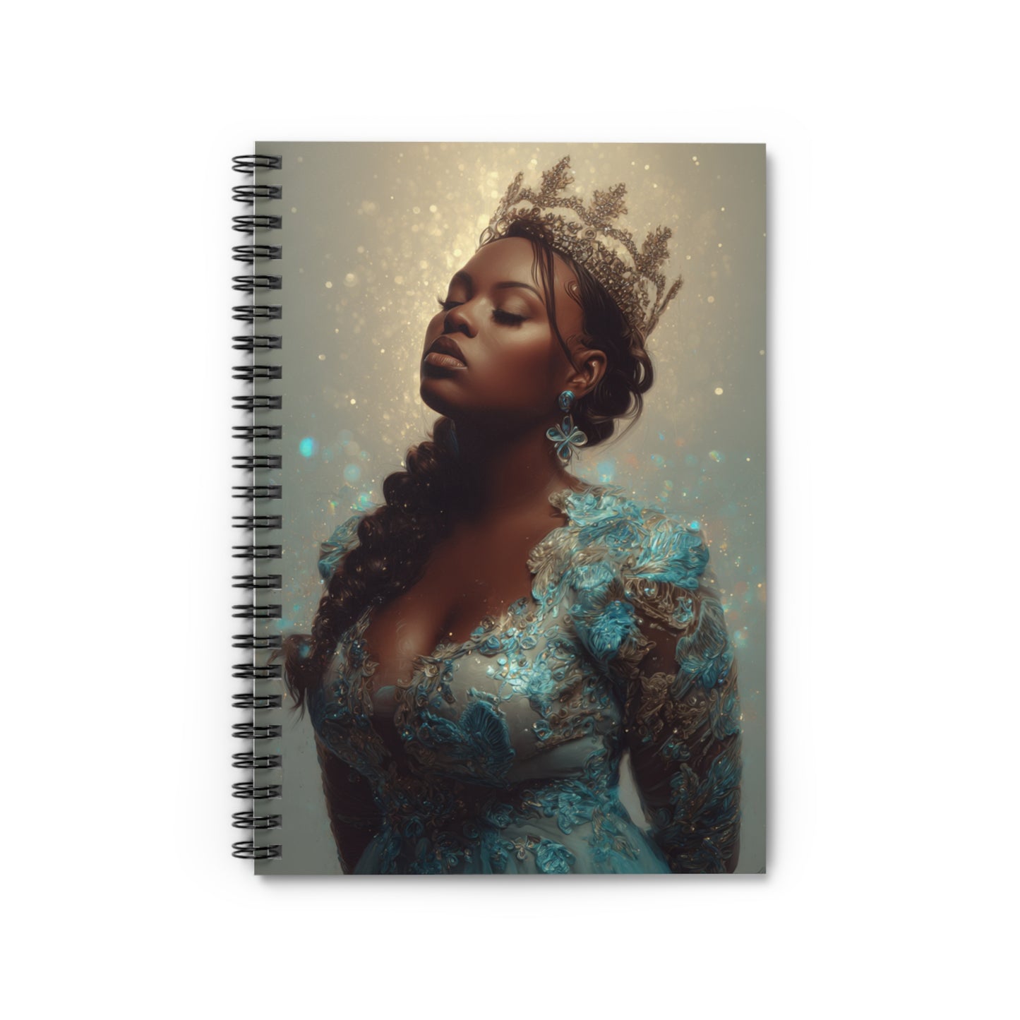 “The Regal Muse” – Luxury Spiral Notebook for Queens Who Create